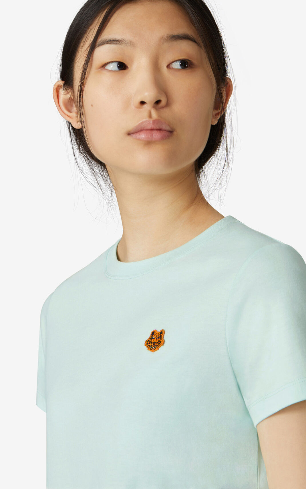 T Shirt Kenzo Tiger Crest Femme Menthe | ULTS-95610